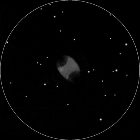 Rysunek mgławicy planetarnej M27 (Hantle)