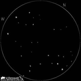 Rysunek gromady otwartej M45 (Plejady)