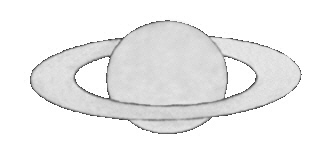 Rysunek Saturna z zacieniowaną powierzchnią