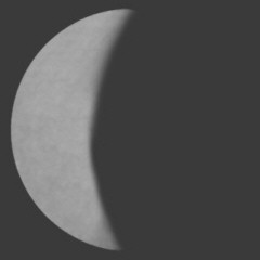 Rysunek tarczy Wenus z uzględnieniem wyglądu terminatora