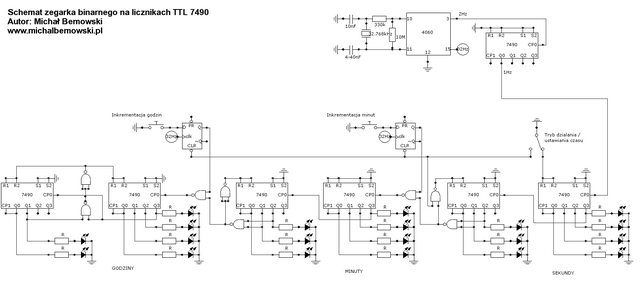 Schemat zegarka binarnego (kliknij aby powiększyć)