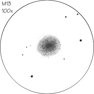 Rysunek gromady kulistej M13