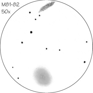 Rysunek galaktyk M81 i M82