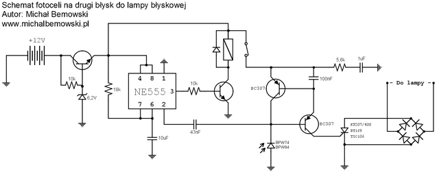 Schemat fotoceli na drugi błysk (kliknij aby powiększyć)