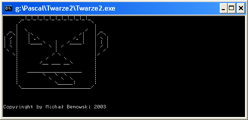 Twarze 2: twarz z elementów ASCII