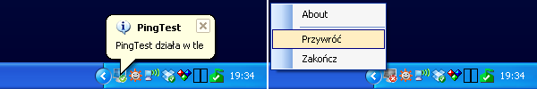 PingTest w zasobniku systemowym