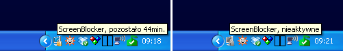 ScreenBlocker w zasobniku systemowym