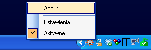 Opcje dostępne po kliknięciu prawym przyciskiem myszy na ikonie programu w zasobniku systemowym